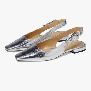 Michael KorsDarrington Crushed Metallic LeatherSlingback Flats Size 7.5‎